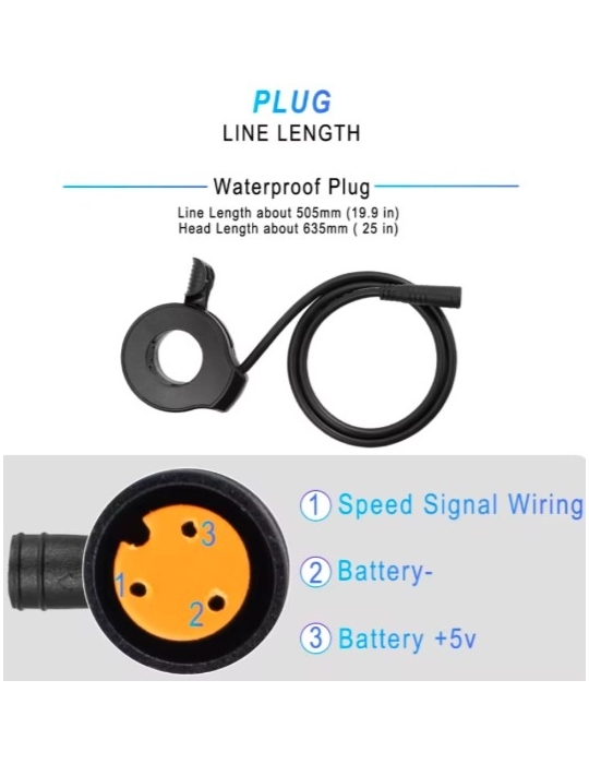Acelerador para Ecoxtrem - Conector waterproof 6mm